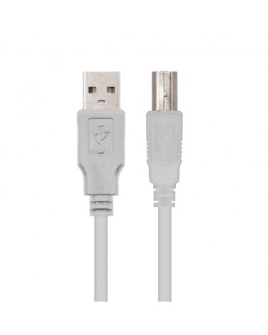 Cable usb 2.0 impresora nanocable 10.01.0104/ usb tipo-b macho - usb macho/ 3m/ beige