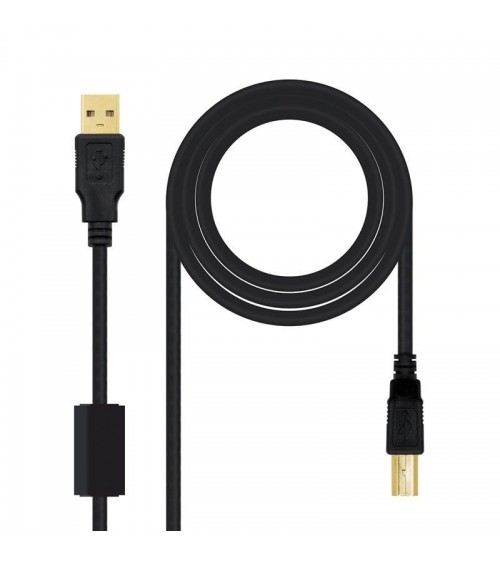 Cable usb 2.0 impresora nanocable 10.01.1202/ usb tipo-b macho - usb macho / 2m/ negro