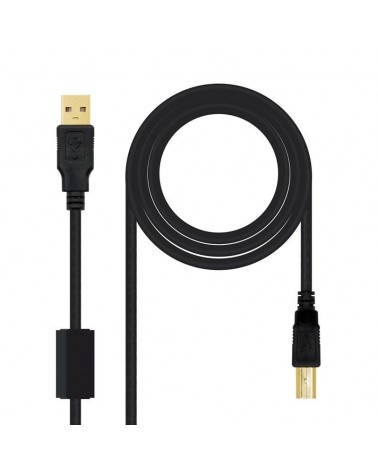 Cable usb 2.0 impresora nanocable 10.01.1202/ usb tipo-b macho - usb macho / 2m/ negro