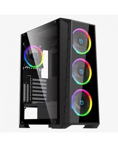 Caja gaming semitorre hiditec mh12 glass