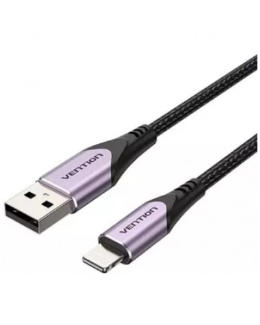 Cable usb 2.0 lightning vention labvf/ usb macho - lightning macho/ hasta 12w/ 480mbps/ 1m/ morado