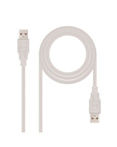 Cable usb 2.0 nanocable 10.01.0302/ usb macho - usb macho/ 1m/ beige