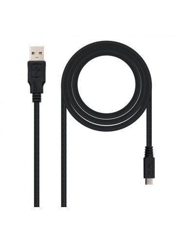 Cable usb 2.0 nanocable 10.01.0500/ usb macho - microusb macho/ 80cm/ negro