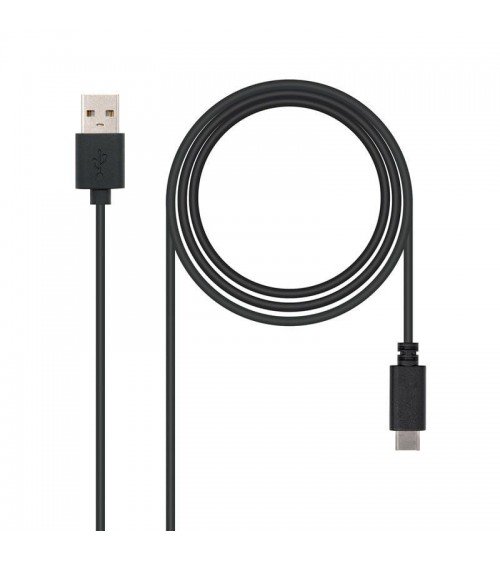 Cable usb 2.0 nanocable 10.01.2101/ usb tipo-c macho - usb macho/ 1m/ negro