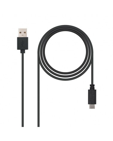 Cable usb 2.0 nanocable 10.01.2101/ usb tipo-c macho - usb macho/ 1m/ negro