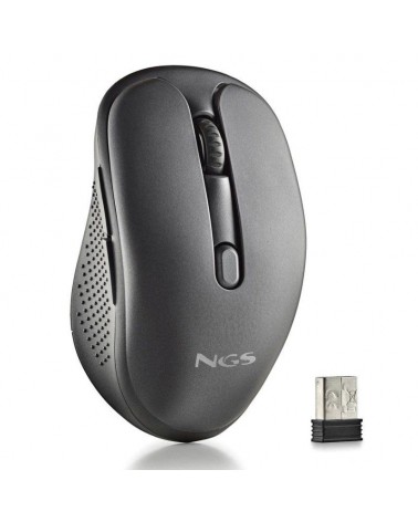 Ratón inalámbrico ngs evo peep silencioso/ batería recargable/ hasta 3200 dpi/ negro