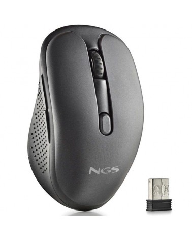 Ratón inalámbrico ngs evo spook silencioso/ batería recargable/ hasta 1600 dpi/ negro