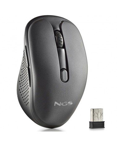 Ratón inalámbrico ngs evo spook silencioso/ batería recargable/ hasta 1600 dpi/ negro