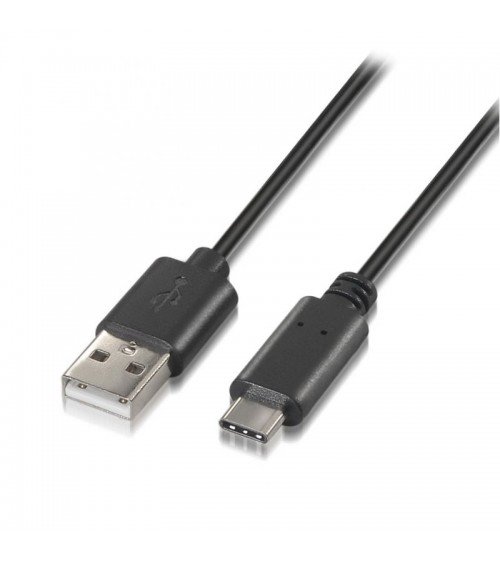 Cable usb 2.0 tipo-c aisens a107-0050/ usb tipo-c macho - usb macho/ hasta 9w/ 625mbps/ 50cm/ negro