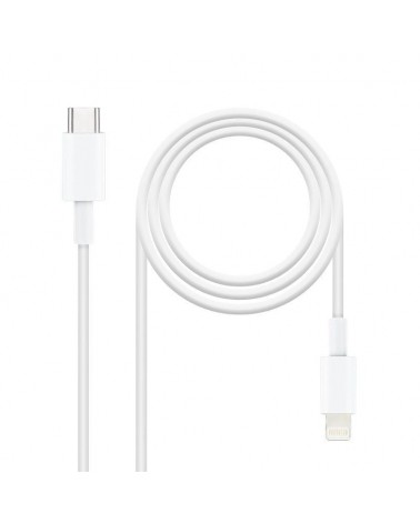 Cable usb 2.0 tipo-c lightning nanocable 10.10.0602/ usb tipo-c macho - lightning macho/ 2m/ blanco