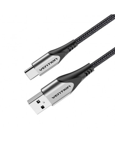Cable usb 2.0 tipo-c vention codhc/ usb macho - usb tipo-c macho/ hasta 60w/ 480mbps/ 25cm/ gris