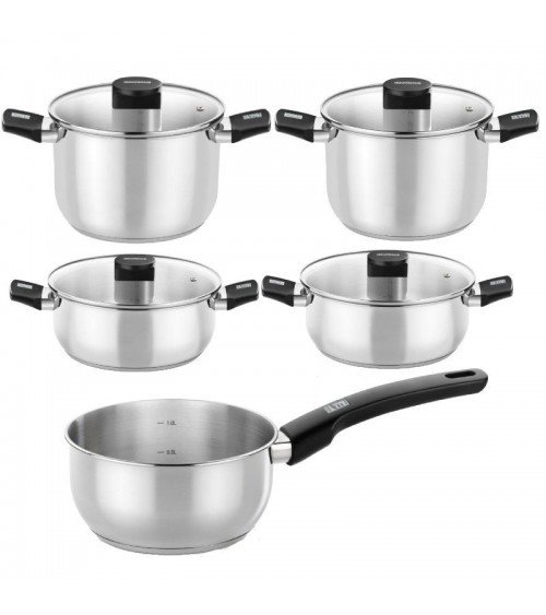 Pack batería de cocina elite monix m240002/ cazo ø14cm/ ollas ø20 - 24cm/ cacerolas ø20 - 24cm/ acero inoxidable/ apta para 