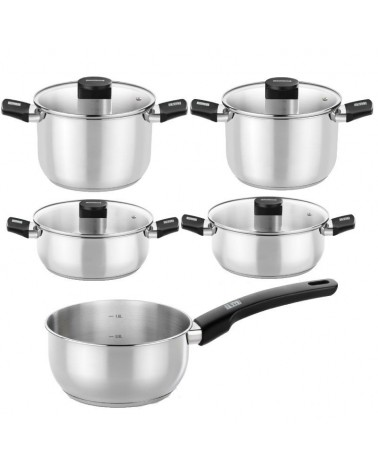 Pack batería de cocina elite monix m240002/ cazo ø14cm/ ollas ø20 - 24cm/ cacerolas ø20 - 24cm/ acero inoxidable/ apta para 