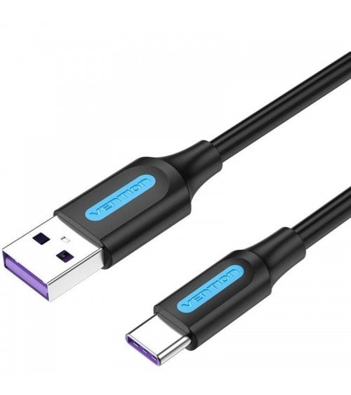 Cable usb 2.0 tipo-c vention corbh/ usb macho - usb tipo-c macho/ hasta 100w/ 480mbps/ 2m/ negro