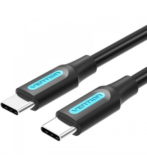 Cable usb 2.0 tipo-c vention cosbd/ usb tipo-c macho - usb tipo-c macho/ hasta 60w/ 480mbps/ 50cm/ negro