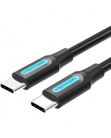 Cable usb 2.0 tipo-c vention cosbd/ usb tipo-c macho - usb tipo-c macho/ hasta 60w/ 480mbps/ 50cm/ negro