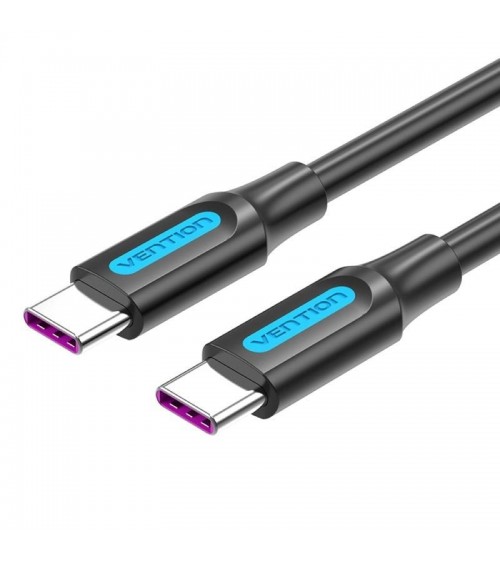 Cable usb 2.0 tipo-c vention cotbf/ usb tipo-c macho - usb tipo-c macho/ hasta 100w/ 480mbps/ 1m/ negro
