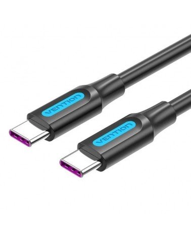 Cable usb 2.0 tipo-c vention cotbh usb tipo-c macho - usb tipo-c macho/ hasta 100w/ 480mbps/ 2m/ negro