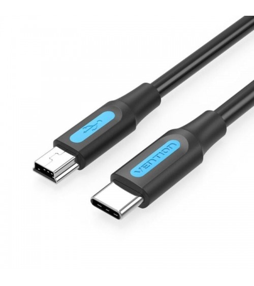 Cable usb 2.0 tipo-c vention cowbh/ usb tipo-c macho - miniusb macho/ hasta 10w/ 480mbps/ 2m/ negro