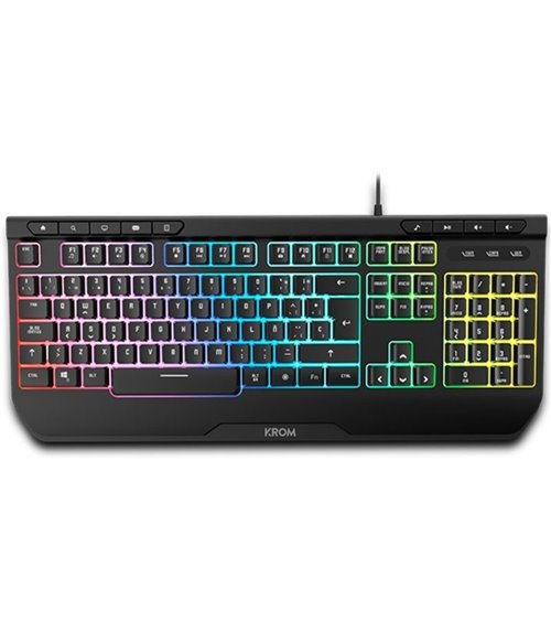 Pack gaming krom kenya/ teclado rgb + ratón óptico + alfombrilla + auriculares