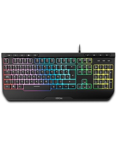 Pack gaming krom kenya/ teclado rgb + ratón óptico + alfombrilla + auriculares