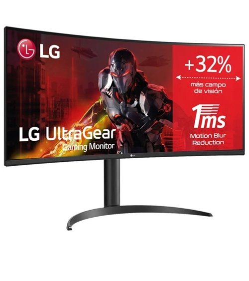 Monitor gaming ultrapanorámico curvo lg ultragear 34wp65cp-b 34'/ wqhd/ 1ms/ 160hz/ va/ multimedia/ negro