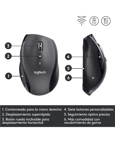 Ratón inalámbrico logitech marathon m705/ hasta 1000 dpi