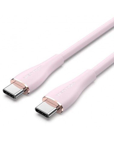 Cable usb 2.0 tipo-c vention tawpf/ usb tipo-c macho - usb tipo-c macho/ hasta 100w/ 480mbps/ 1m/ rosa