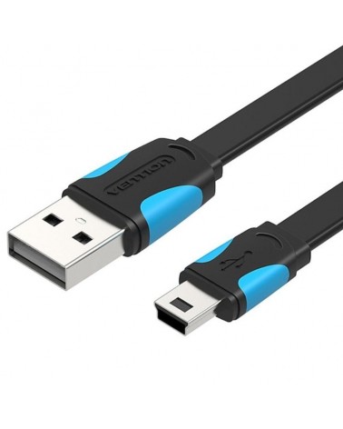 Cable usb 2.0 vention vas-a14-b050/ mini usb macho - usb macho/ hasta 10w/ 480mbps/ 50cm/ azul y negro