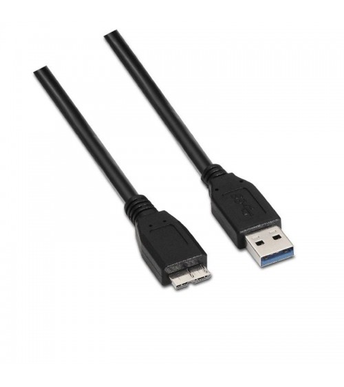 Cable usb 3.0 aisens a105-0043/ usb macho - microusb macho/ hasta 9w/ 625mbps/ 1m/ negro