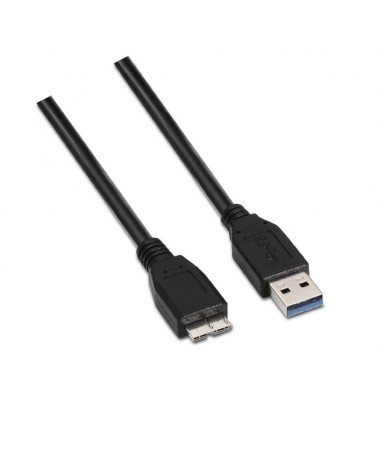 Cable usb 3.0 aisens a105-0043/ usb macho - microusb macho/ hasta 9w/ 625mbps/ 1m/ negro