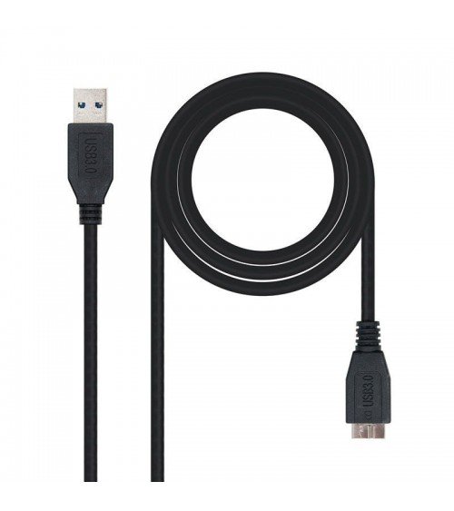 Cable usb 3.0 nanocable 10.01.1101-bk/ usb macho - microusb macho/ 1m/ negro