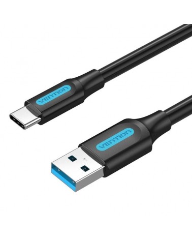 Cable usb 3.0 tipo-c vention cozbc/ usb macho - usb tipo-c macho/ hasta 60w/ 5gbps/ 25cm/ negro