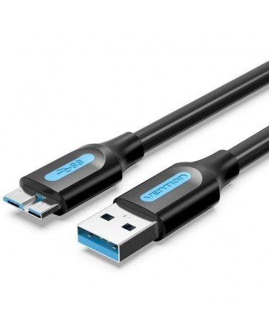 Cable usb 3.0 vention copbf/ usb macho - microusb macho/ hasta 10w/ 5gbps/ 1m/ negro