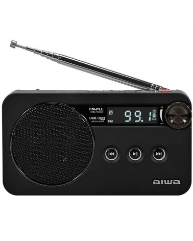 Radio portátil aiwa rs-77pllbk/ negra