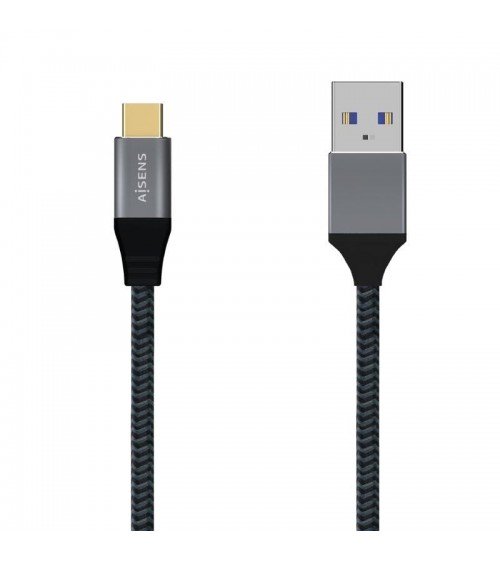 Cable usb 3.1 aisens a107-0633/ usb tipo-c macho - usb macho/ hasta 27w/ 1250mbps/ 2m/ gris
