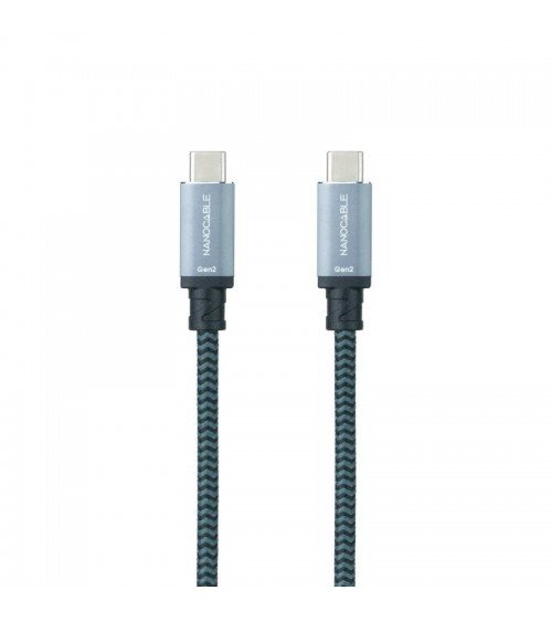 Cable usb 3.1 nanocable 10.01.4101-l150-comb/ usb tipo-c macho - usb tipo-c macho/ hasta 100w/ 20gbps/ 1.5m/ gris y negro