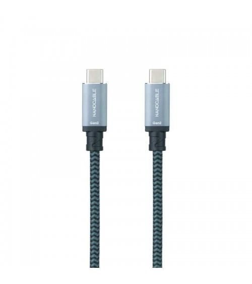 Cable usb 3.1 nanocable 10.01.4102-comb/ usb tipo-c macho - usb tipo-c macho/ hasta 100w/ 20gbps/ 2m/ gris y negro