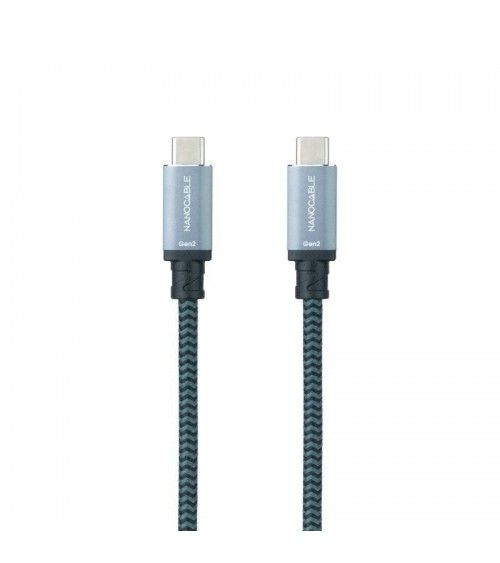 Cable usb 3.2 nanocable 10.01.4103-comb/ usb tipo-c macho - usb tipo-c macho/ hasta 100w/ 20gbps/ 3m/ gris y negro