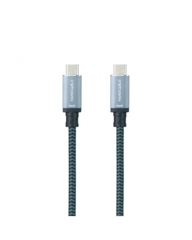 Cable usb 3.2 nanocable 10.01.4103-comb/ usb tipo-c macho - usb tipo-c macho/ hasta 100w/ 20gbps/ 3m/ gris y negro