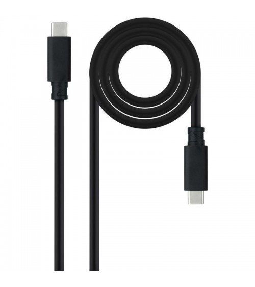 Cable usb 3.2 nanocable 10.01.4103/ usb tipo-c macho - usb tipo-c macho/ hasta 100w/ 20gbps/ 3m/ negro