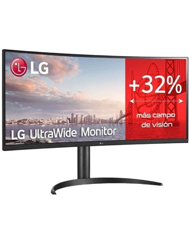 Monitor profesional ultrapanorámico curvo lg 34wq75c-b 34'/ wqhd/ multimedia/ regulable en altura/ negro