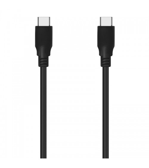 Cable usb 3.2 tipo-c aisens a107-0702 20gbps 5a 100w/ usb tipo-c macho - usb tipo-c macho/ hasta 100w/ 2500mbps/ 1m/ negro