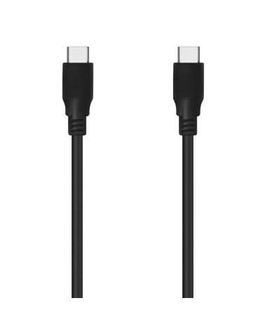 Cable usb 3.2 tipo-c aisens a107-0702 20gbps 5a 100w/ usb tipo-c macho - usb tipo-c macho/ hasta 100w/ 2500mbps/ 1m/ negro