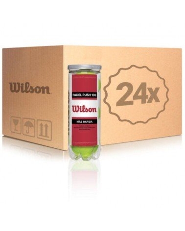 Cajón bolas wilson rush 100/ 24 packs de 3 unidades