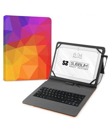 Funda con teclado subblim keytab usb 11' triángulos usb para tablets de 11'