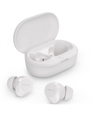 Auriculares bluetooth philips tat1209 con estuche de carga/ autonomía 6h/ blancos