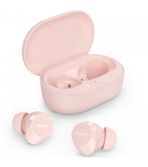 Auriculares bluetooth philips tat1209 con estuche de carga/ autonomía 6h/ rosas