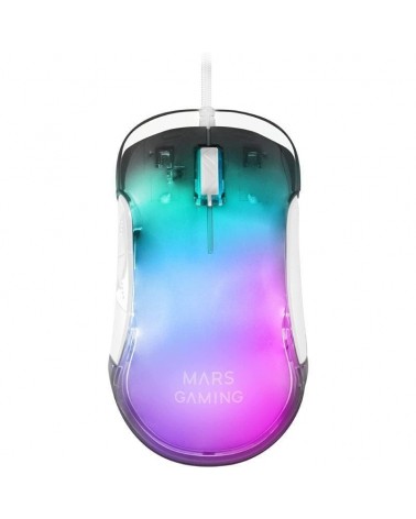 Ratón gaming mars gaming mmgloww/ hasta 12800 dpi/ blanco