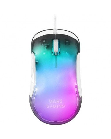 Ratón gaming mars gaming mmgloww/ hasta 12800 dpi/ blanco